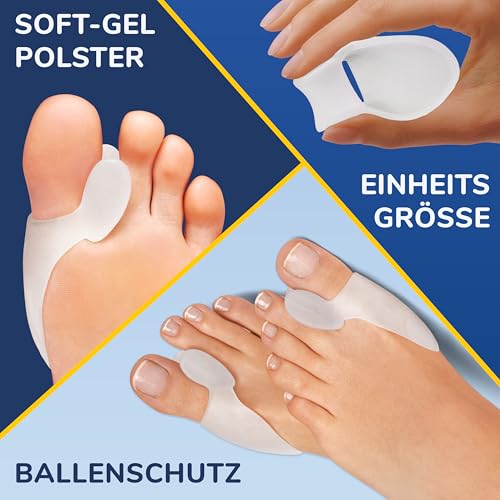 FLEXIFEET® Hallux Valgus Korrektur Zehenspreizer für den Großen Zeh - 6 Stk Zehentrenner Hallux Valgus, Ballenzehen Korrektur - Hallux Valgus Bandage Universalgröße, Damen, Herren, 0% BPA