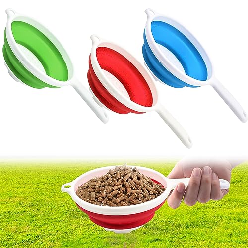 Wood Pellets Sifter, 3Pack Food Strainer with Handle, Foldable & Portable Sifter for Wood Pellets, Wood Pellets Sifter for Smoker to Get Rid of Extra Pellet Dust,Pellet Grill Smoker Accessories