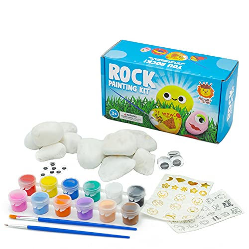 Stenen-Schilderen-Set-I-Rock-Painting-Kit-I-Happy-Stones-I-Knutselen-Voor-Kinderen-I-Acrylverf-Set-Met-10-Stenen-I-Cadeau-Voor-Peuters-Kinderen-Volwassenen-I-Schilderen-I-Kwasten-Verf-Stenen