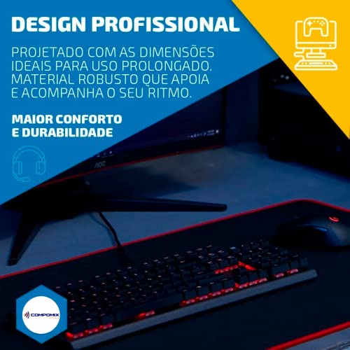 Image of Gaming Mouse Pad Large 70x35 Professional Speed Non-Slip Edge Stitched Black