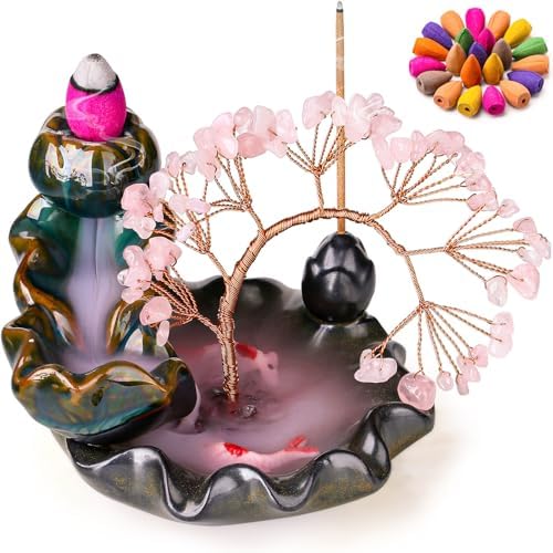DUQGUHO Incense Holder Ceramic Backflow Incense Waterfall