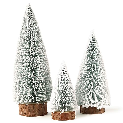 3pcs Mini Adornos Navidad Mesa Árbol de Navidad Pequeño Casitas de Navidad Decoración Adornos Miniatura Navideñas