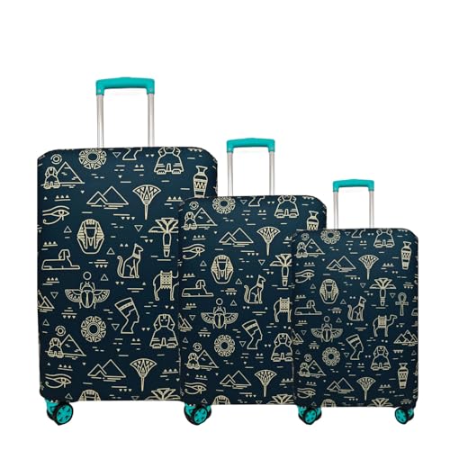 Image of Printed Luggage Cover for Traveling Bag & Suitcase - Stretchable & Scratchproof Trolley Protector with Velcro Lock & Lightweight Washable Material(Suitcase Bag Not Included, Only Cover in Product)
