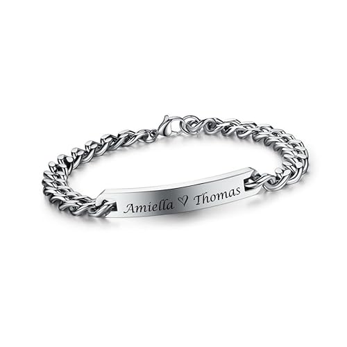 A & L Engraving Personalized Silver Stainless Steel Men's ID