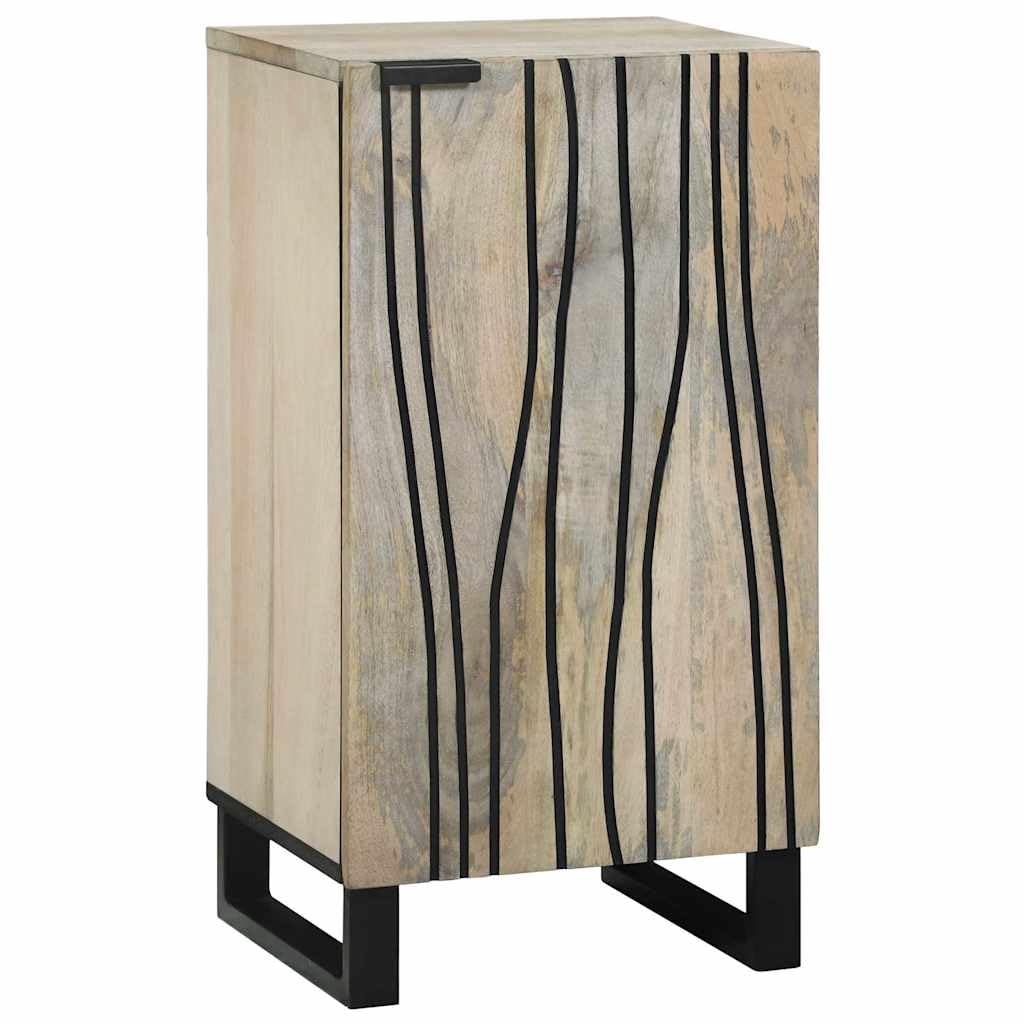 Aparador blanco de madera maciza de mango de 40 x 33 x 75 cm estilo rústico para pasillo y salón