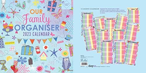 2023 Family Organiser 12 Month Wall Calendar. No Plastic. Monthly Weekly and Daily Schedule Planner, Meal Planner, Home Organiser with Five Columns