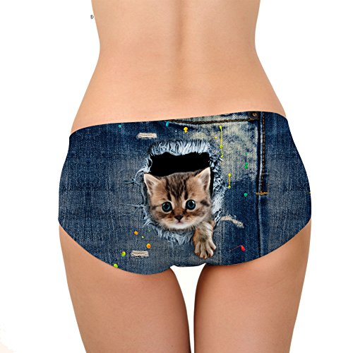 Image of Dellukee Sexy Women Underwear Briefs Breathable Hipster Panty White Alpaca Print