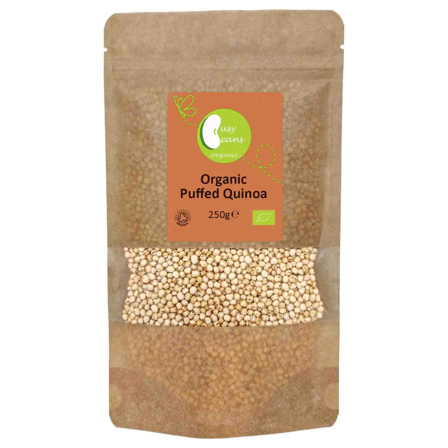 Organic Puffed Quinoa - Certified Organic - by Busy Beans Organic (250g)Soil AssociationSoil AssociationSoil Association