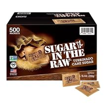 Organic Sugar In The Raw Packets Bulk 500 Ct - Organic Raw Sugar 500 Packets, +STICKER DR + shipping in box