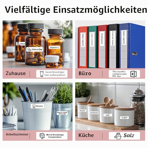 ORGSTA Etiketten Selbstklebend Klebeetiketten Aufkleber Beschriften Beschriftungsetiketten Selbstklebende Sticker Labels 12x40 mm 160 pcs/rolle 3 Rollen für S001