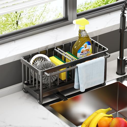 ZHXMALL Égouttoir à vaisselle peu encombrant, égouttoir à vaisselle pour comptoir de cuisine avec porte-couverts, égouttoir à vaisselle avec bec rotatif