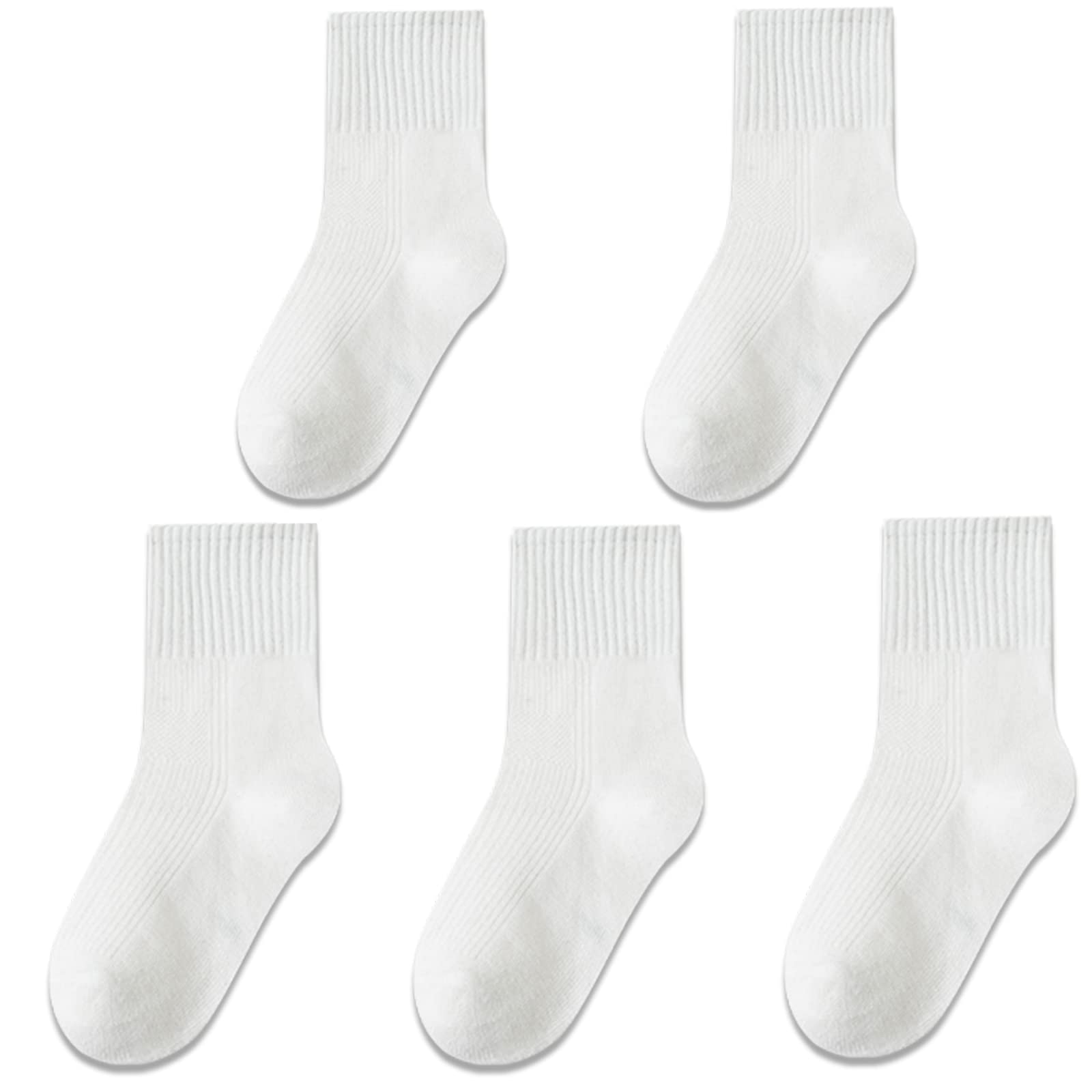 QIYIENDIAN 5 pares de calcetines cálidos para niños de 1 a 10 años con dibujos animados y colores sólidos