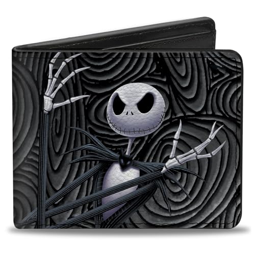 Image of Buckle-Down Men's PU Bifold Wallet, Nightmare Before Christmas Jack Skellington