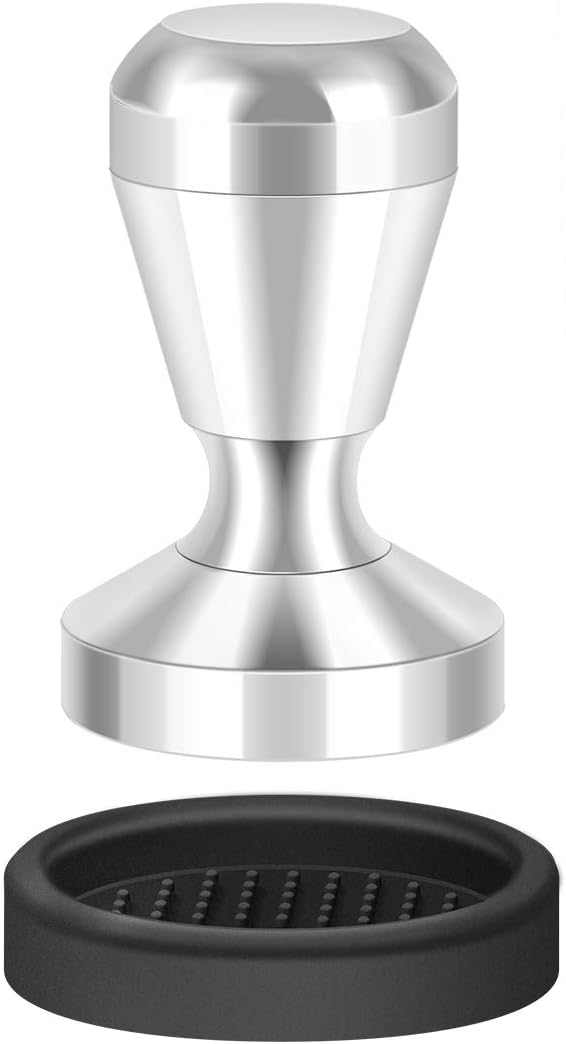 LACHT Espresso Tamper Set - Edelstahl Mit Holzgriff & Matte 51mm