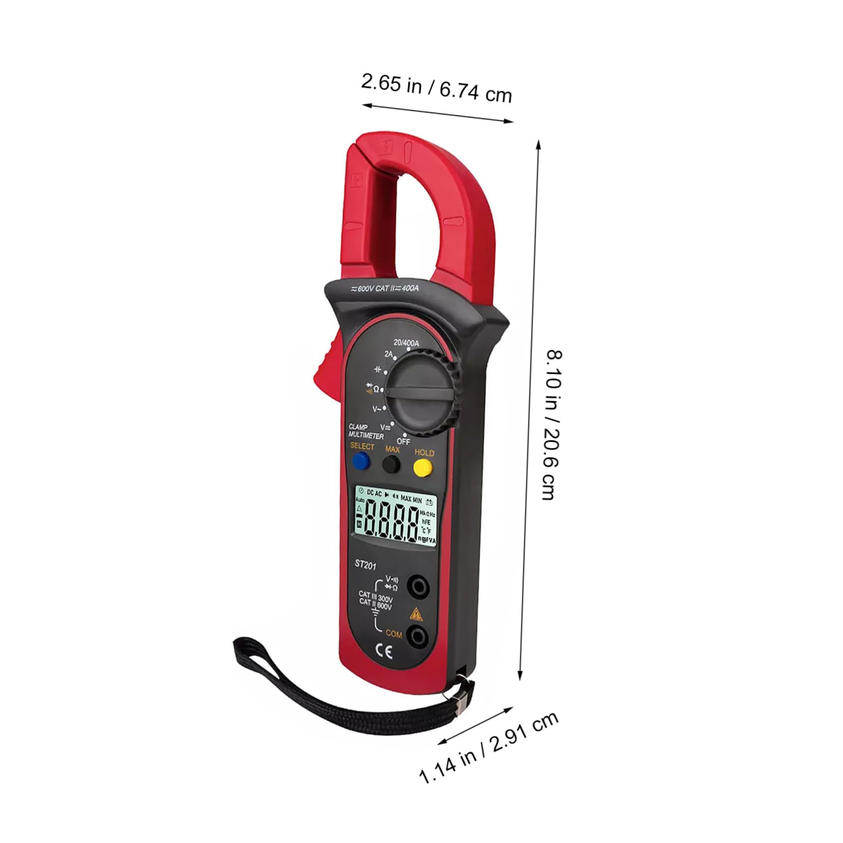 Digitales Zangenamperemeter Multimeter Rot aus Kunststoff