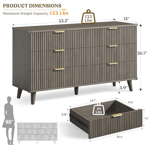 Modern Fluted 3 Piece Bedroom Set With Dresser and Nightstand - Image 5