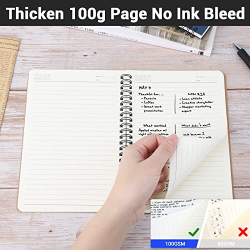 Eusoar Spiral Ruled Notebook, A5 6 Pack 5.5" X 8.3" 120 Pages Lined Travel Hardcover Notebooks Journal, Memo Notepad Sketchbook, Students College Office Business Subject Diary Ruled Book Journal #TOP2