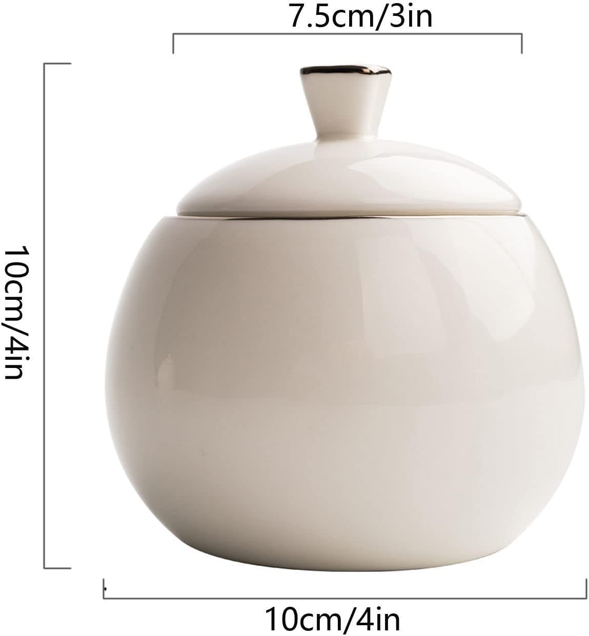 Cukiernica, Cukiernica z pokrywką, Ceramiczne pojemniki na cukier do kawy, Cukiernica, Pojemnik na cukier Słoik na przyprawy, Solniczka Pojemnik na przyprawy-biały-440ml