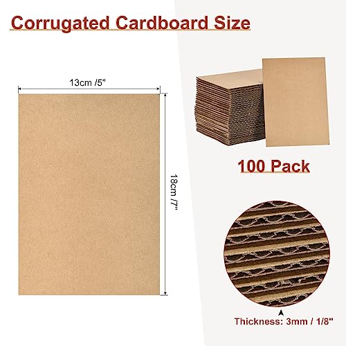 Image of MECCANIXITY 100 Pack 5 inch x 7 inch Corrugated Cardboard Sheets 1 /8 inch Thick Flat Cardboard Filler Inserts Pads for Mailers, Packing, Art Projects, DIY Crafts