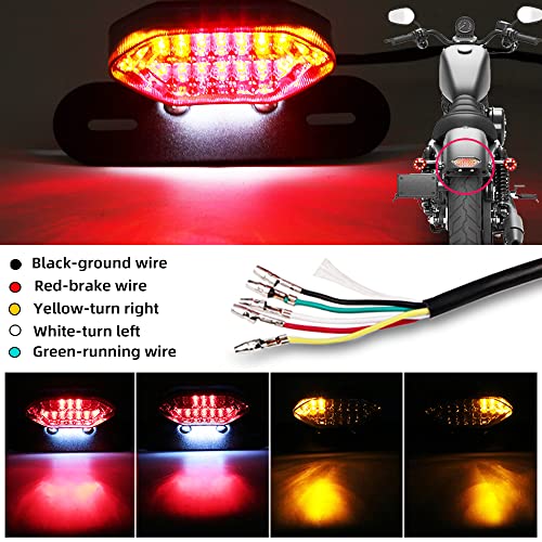Image of DREAMIZER Motorcycle Tail Light Integrated Running Lamp Brake&Turn Signal Light with License Plate Bracket Compatible With Motorcycle Street Bike Cruiser Chopper And More