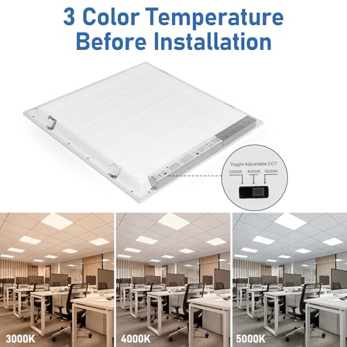 Image of CycevSun 4-Pack 2x2 LED Flat Panel Light Drop Ceiling, 0-10V Dimmable