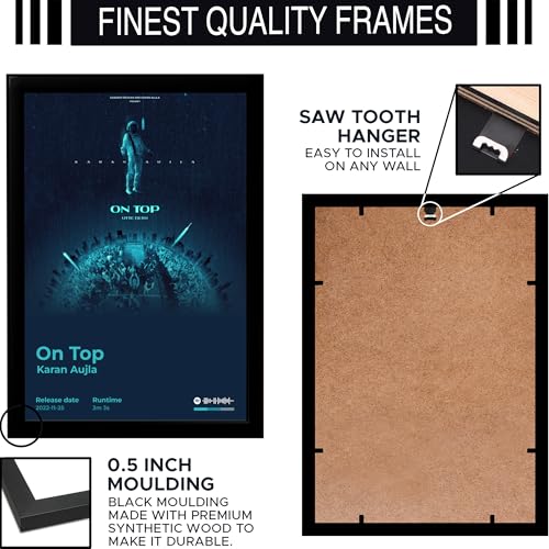 Image of BLINKART karan aujla- On Top Wall Photo Frames | Wall Art for Bedroom, Living Room, Studio or Office | Album Cover Print with Spotify Song Link QR Code | Gift for Fans - 8x12 In