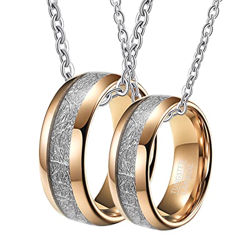 Colliers Couple anneau tungstène anti-rayures pour un bijou durable