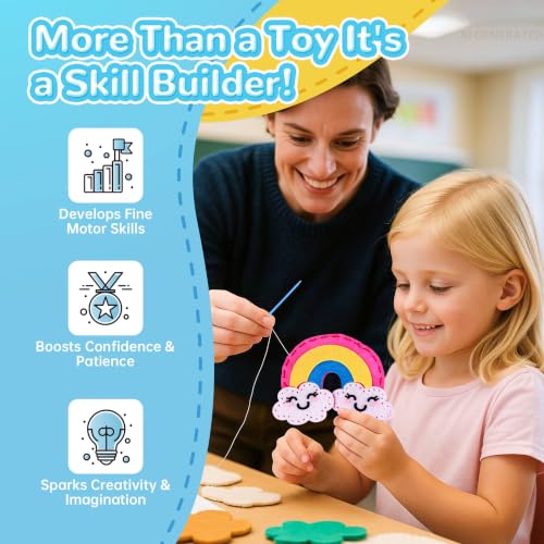 Image of Cymbana Kids Sewing Kit, DIY Felt Plush Animals Unicorn Sewing Kit for Kids
