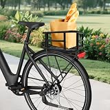 Donened - Fahrradkorb, Fahrrad Gepäckträger Korb, Hinten Fahrradkorb, für Meisten Fahrräder mit Gepäckträger, Schwarz (34.3x30.5x15cm)
