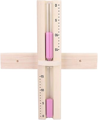 15 Minutes Hourglass, Hourglass Heat Resistant Timer, Wall-Mounted Sandglass with Rotating Pink Sands for Sauna Room