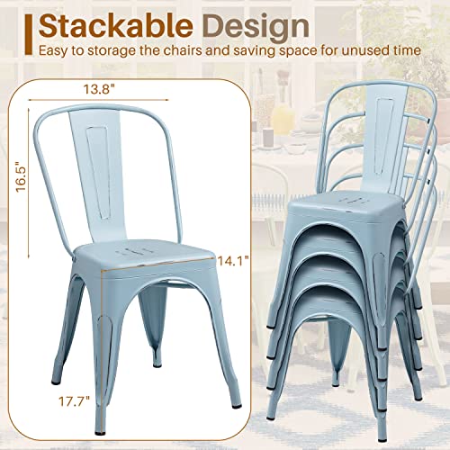 image for Furmax Metal Dining Chair Indoor Outdoor Use Stackable Chic Side Class