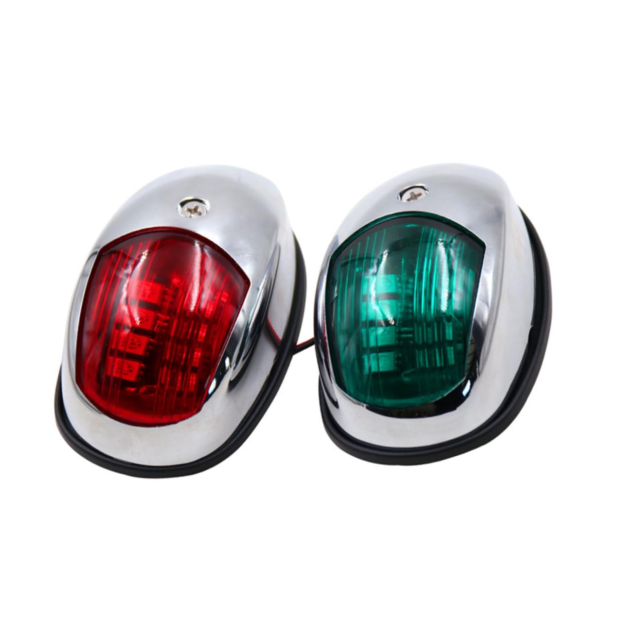 Happyyami Luce di Navigazione Marina LED 12v 2 Pezzi per Barca | Argento, Abs e Acrilico, Lunga Durata, per Pontone e Touring Car, Uso Nautico Notturno