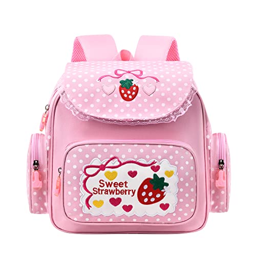 Suerico Mochila escolar para meninas Mochila pré-escolar infantil Linda bolsa de livros durável para estudantes, rosa, Medium, Viagem