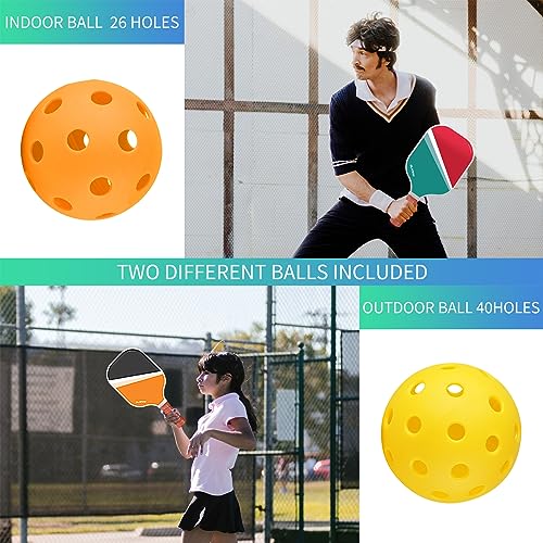Image of OLANNY Graphite Pickleball Paddles Set- Premium Rackets Fiber Face & Polymer Honeycomb Core Pickleball Set Includes Pickleball Paddles + Pickleball Balls+ Replacement Soft Grip + 1 Bag
