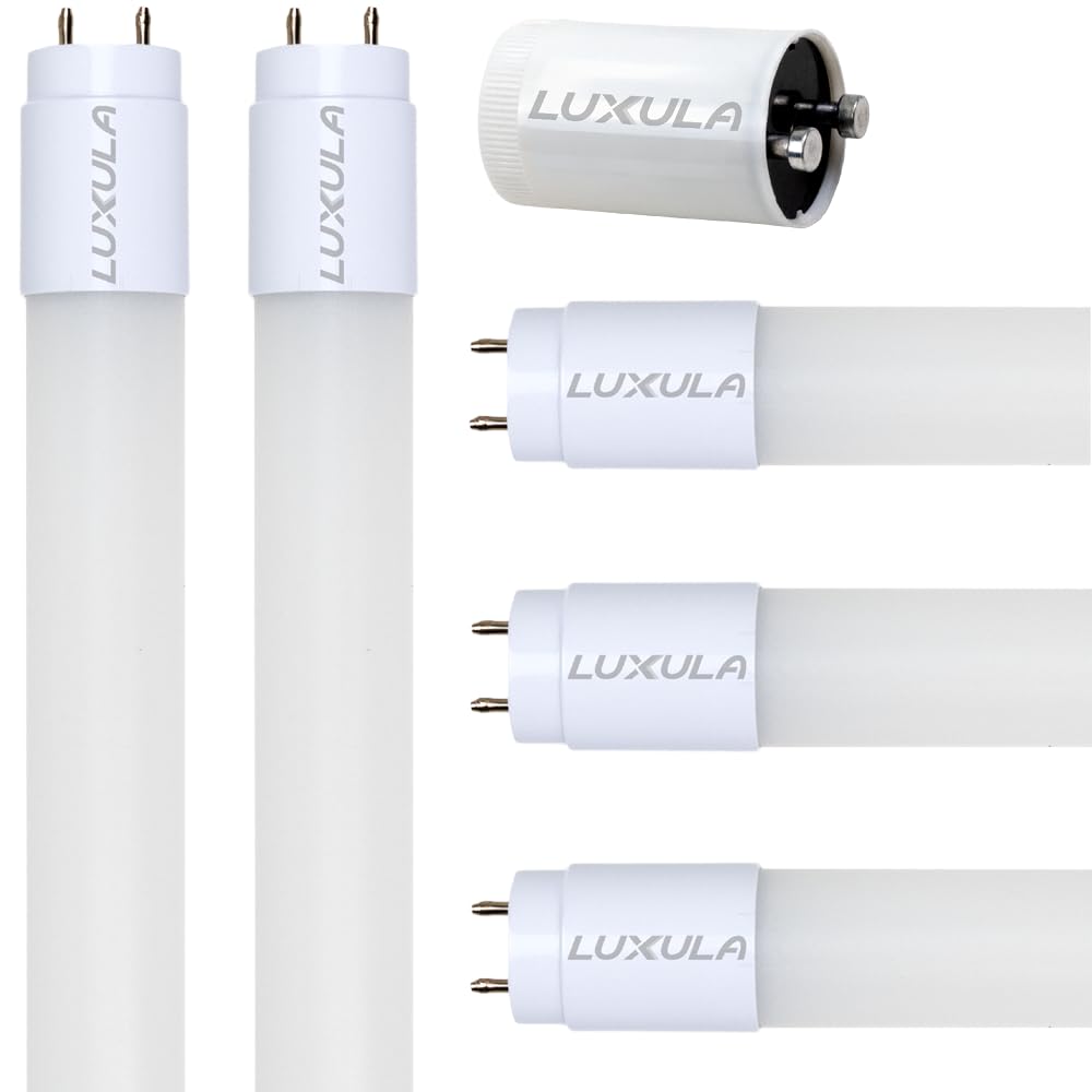 LUXULA LED T8 Röhre 120 cm 5 Stück - Kunststoff - G13 Sockel - 18W 2860lm - 3000K Warmweiß - 160 lm/W energieeffizient - Starter-Brücke - Röhrenlampe Leuchtstoffröhre Neonröhre Deckenleuchte LED Röhre