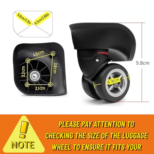 Dilwe Suitcase Wheels 2Pcs, Luggage Wheels Replacement Travel Suitcase Accessory (W042 S)2