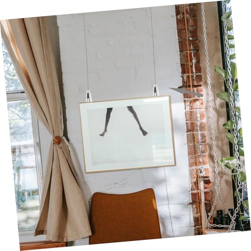 Image of OSALADI 2set Adjustable Picture Hanging Kit Wire Hooks for Frames Mirrors Decorative Items Wall Mounting Hardware for Home Decor