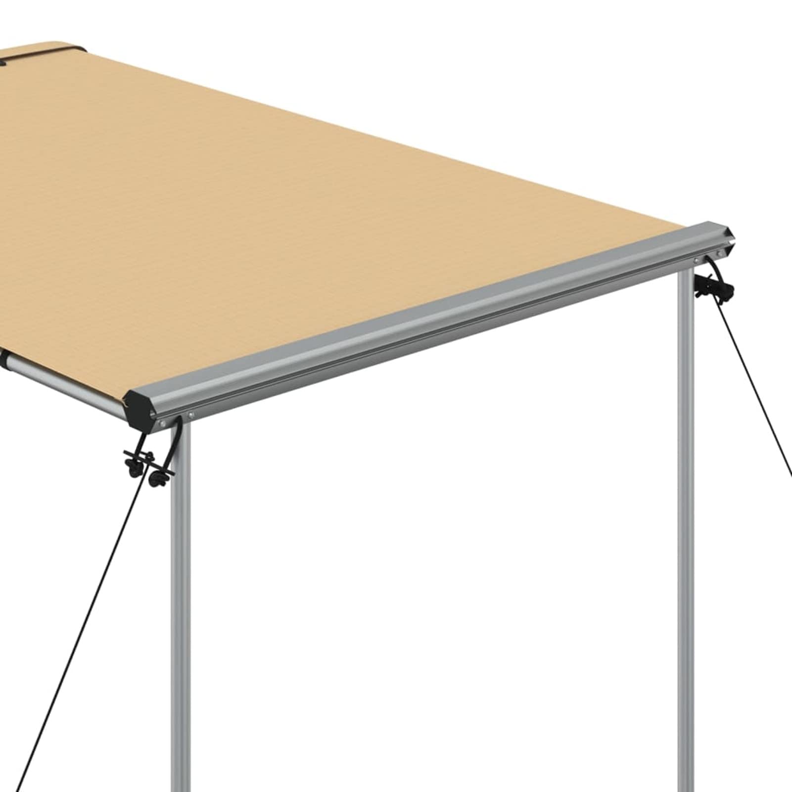 Gecheer Wohnwagen-Markise Balkonmarkise Terrassenmarkise Sonnenmarkise Sonnenschutz Sichtschutz Terrasse Garten Balkon Outdoor-Markise 1,2x2x2,15 m Beige