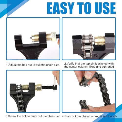 Image of 420-530 Chain Breaker, Motorcycle Chain Tool, Link Splitter Pin Remove Tool, Motorcycle Heavy Duty Link Breaker Splitter Fit for Bicycle Dirt Pit Bike ATV Quad Go-Kart #40 41 428 520 530 525