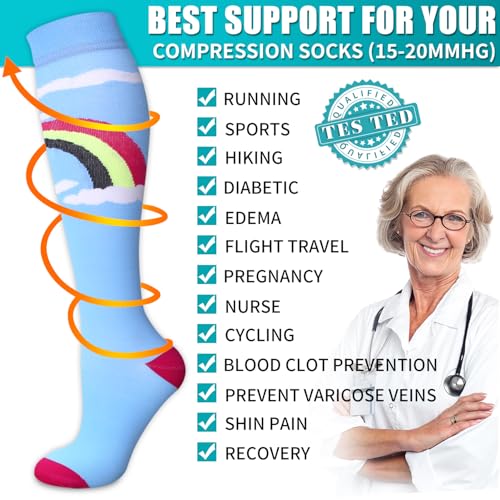 Image of Copper Compression Socks for Women & Men (6 pairs) - Best Support for Nurses, Running, Hiking, Recovery