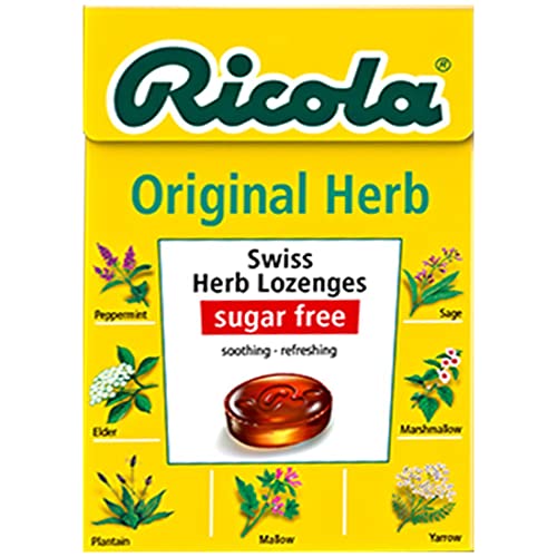 Image of Ricola Sugar Free Original Herb Swiss Herb Lozenges Drops Pack of 2 Pouch, 2 x 40 g