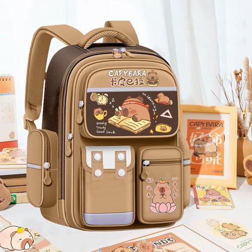 Cute Capybara Prints Backpack Funny Cartoon Bags Large Capacity for Women Y2k Kawaii Aesthetic Casual Travel Daypacks (Style C)2