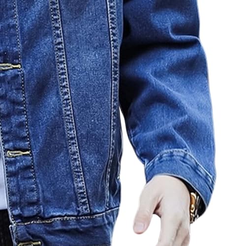 Maiyifu-GJ Men's Ripped Distressed Slim Fit Denim Jacket Fashion Vintage Biker Jean Jackets Cotton Lightweight Trucker Coat4