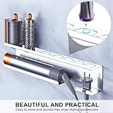 YAYINLI Hair Dryer Holder Wall Mount, Straightener Holder for Curling Irons Styler Accessory, Silver Curling Iron Holder, Adhesive Hair Dryer and Straightener Holder, Bathroom Hair Tools Organiser - Image 4
