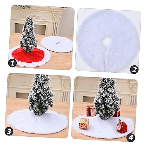 Amosfun 2 peças de mini árvore de Natal, decoração de casa, vermelha, saia fofa para árvore de inver