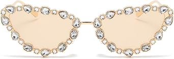 Full Crystal Shiny Cat Eye Sunglasses For Women Vintage Fashion Luxury Rhinestone Sun Glasses Female Elegant Shades