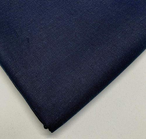 Plain 100% Cotton Woven Fabric 150cm wide per metre (NAVY)