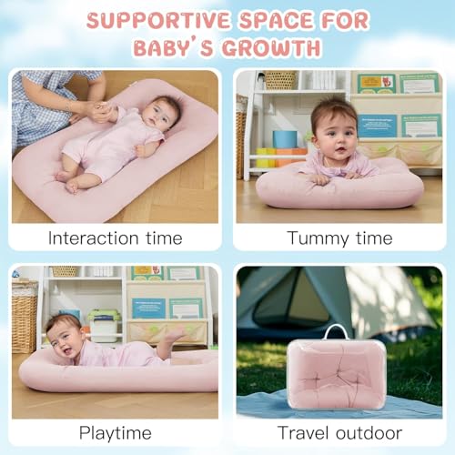 Image of Baby Lounger for Newborn, Bionic Design Baby Lounger, Soft Organic Cotton Breathable Lounger for Infants 0-18 Months (Purple)