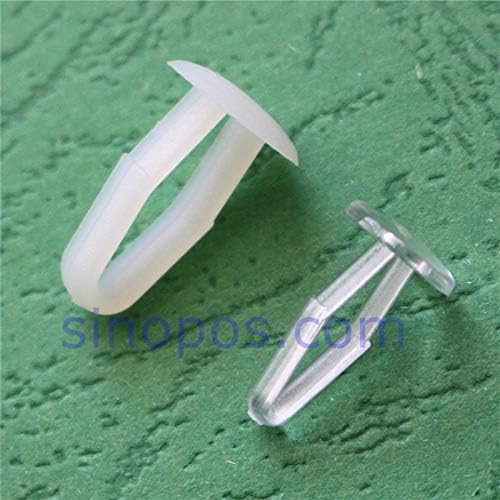 Pukido Dart Clip Fasteners, pegboard Perforated Shelf Panel Arrow Push in Rivet Nylon Canoe Nail Corrugated Display Plastic fir Binder - (Color: Clear, Size: 9x16mm)