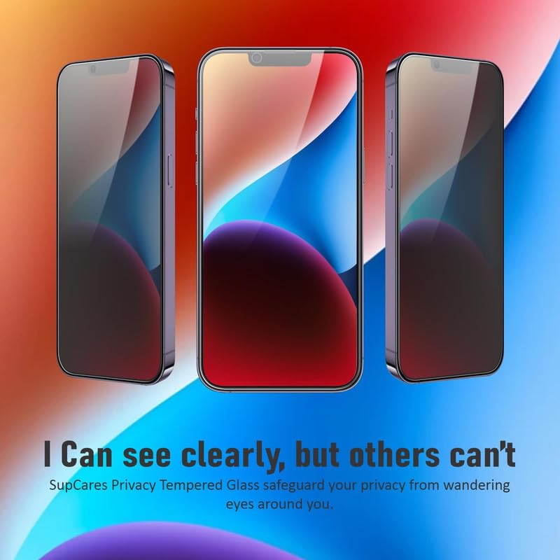 Image of [1Pack /Black FG Privacy Tempered Glass For Oneplus 13T 5G /For Oneplus 13s 5G (Fingerprint Not Working) 9H Glass Anti-Spy Screen Guard for 1+13t /1+13s 5G-Black